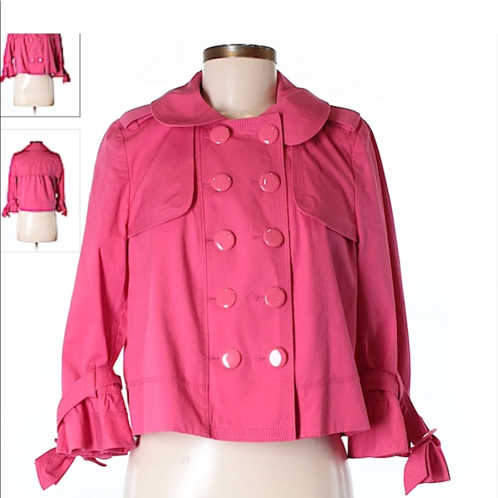 Juicy couture Hot Pink cropped trench coat size M